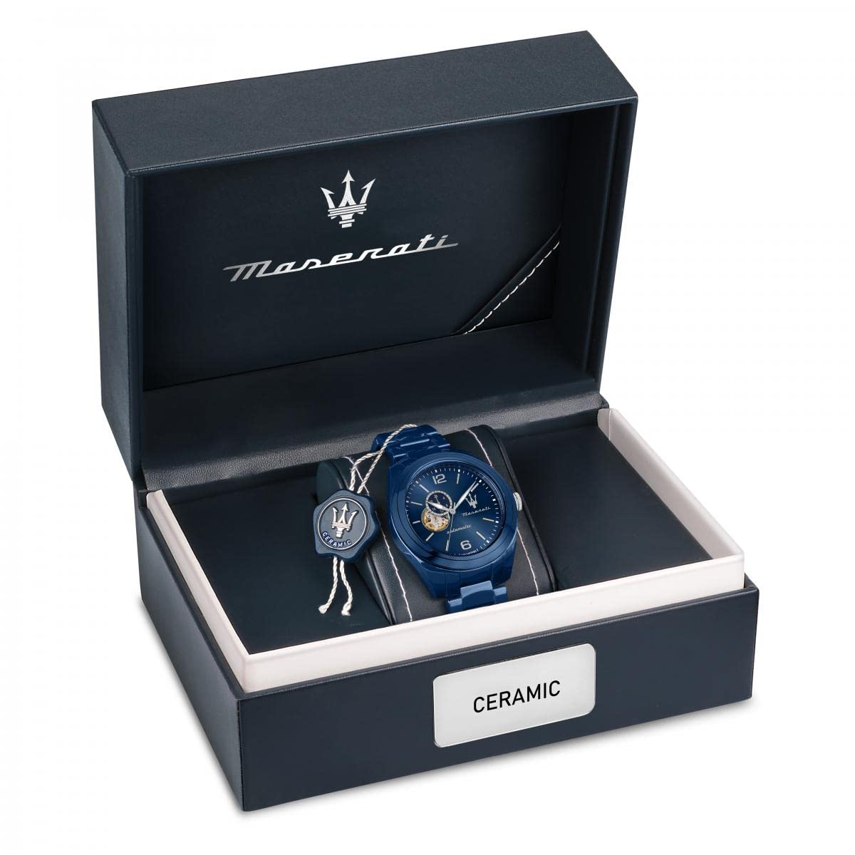 Maserati Traguardo Automatic Movement in All Blue Ceramic Men's Watch