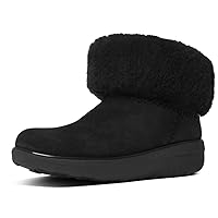 FitFlop Women's Mukluk Shorty 2 Boots Mid Calf, Black, 5 M US