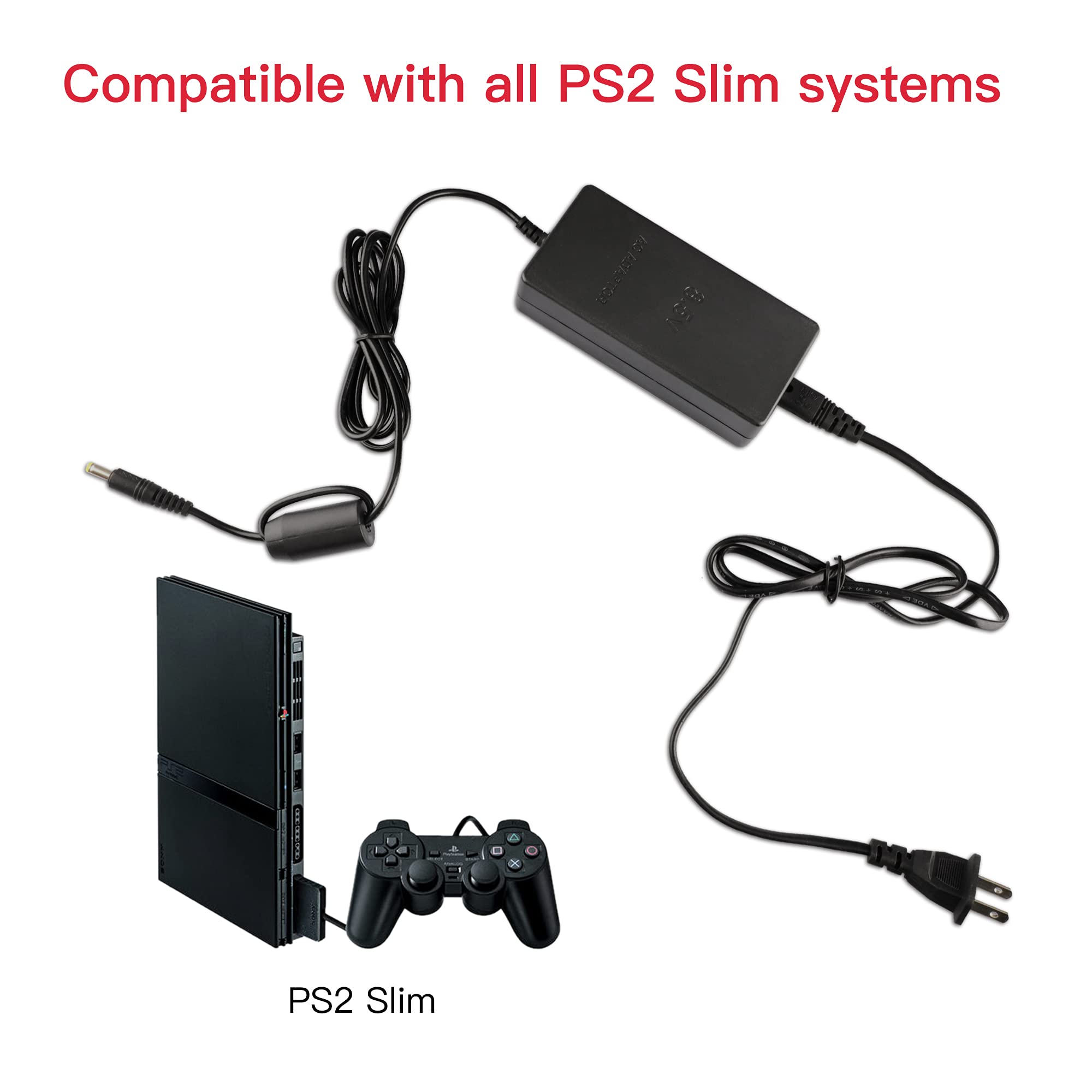 Power Supply for PS2, AC Adapter Charger Cable Cord for Sony Playstation 2 PS2 Slim A/C 70000 Console