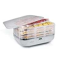 NutriChef Food Dehydrator Machine - Professional Electric Multi-Tier Food Preserver, Meat or Beef Jerky Maker, Fruit & Vegetable Dryer with 6 Stackable Trays, High-Heat Circulation - (PKFD16)