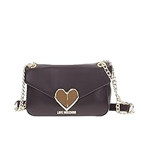 MOSCHINO Women's Love Shoulder Bag Faux Leather Black B24MO02 JC4073