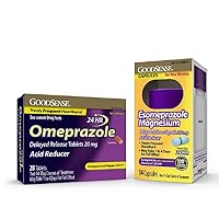 GoodSense Omeprazole Delayed Release Tablets 20 mg and Esomeprazole Magnesium Delayed Release Capsules, 20 mg, Acid Reducer, Convenience Pack, Treats Frequent Heartburn