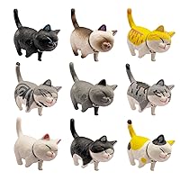 9 PCS Miniature Cat Figurines, Party Favors Christmas Birthday Gift,Home Office Décor, Cake Topper,DIY Crafts