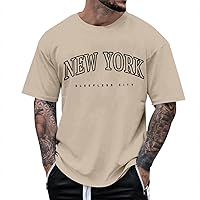 Tshirts Shirts for Men Graphic Vintage Summer Casual Letter Blouse Short Sleeve Round Neck Tops T Shirt Gifts for