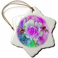 Stunning Pink and White Rose with Digital Effects - Ornaments (ORN_356719_1)