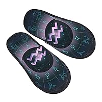 Aquarius Women'S Winter Plush Home Slippers, Mute Cotton Slippers Flat Slippers Indoor/Outdoor Non-Slip Soles Large