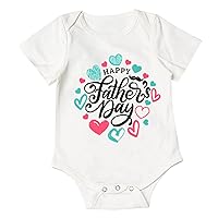 1 PCS Fathers Day Newborn Girls Clothes Sets Heart Letter Prints Outfits Girl's Short Sleeve Jumpsuits in