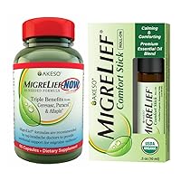 MigreLief Rescue Combo for Migraine Sufferers, Fast-Acting Supplement & Essential Oils Roll-On, Quick-Action Support