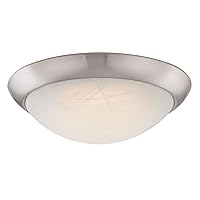 Westinghouse Lighting 6308800 11-Inch LED Indoor Flush Mount Ceiling Fixture, Brushed Nickel Finish with White Alabaster Glass, 11