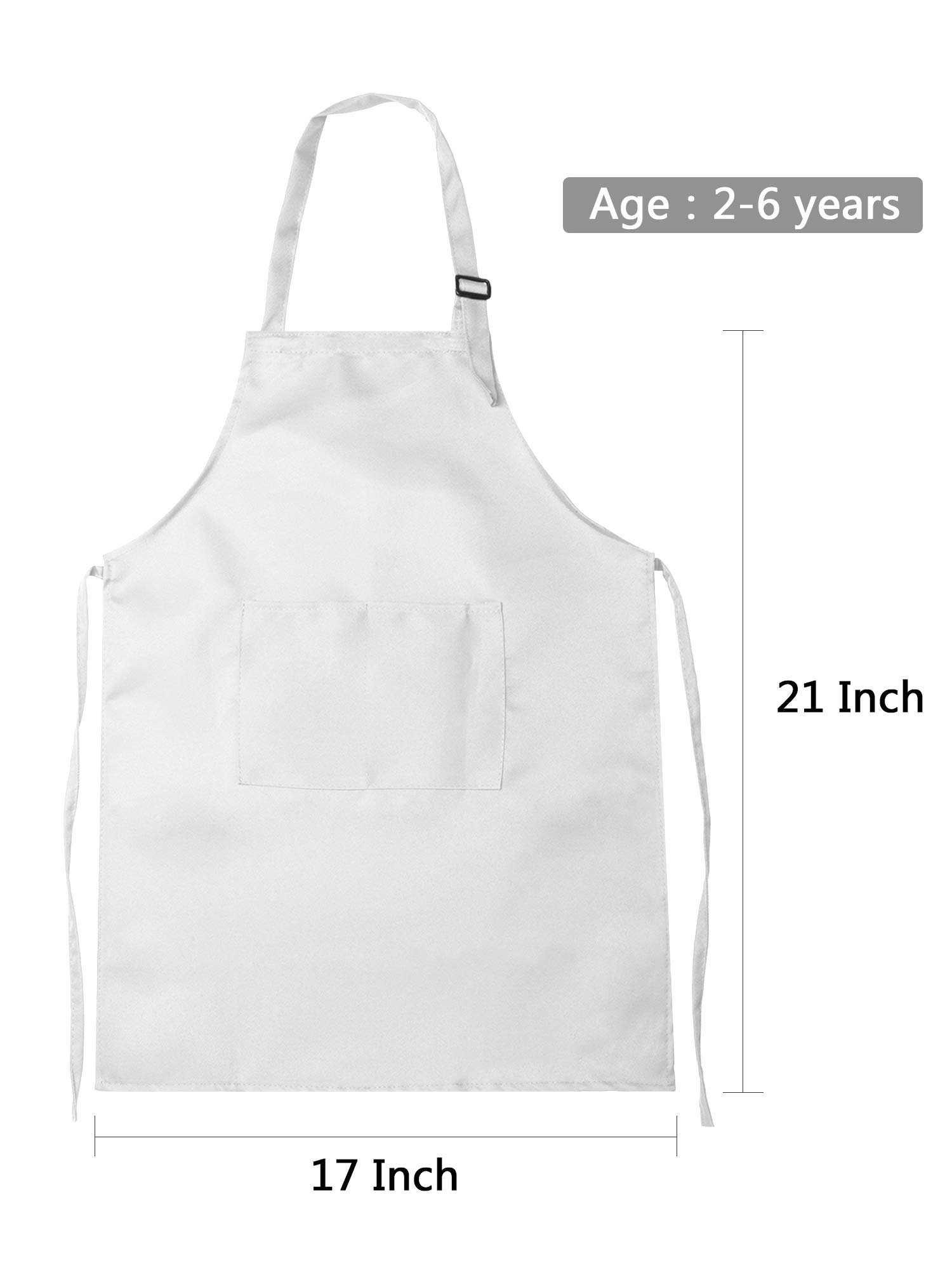SATINIOR 12 Pieces Kids Aprons Chef Hats Adjustable Child Aprons with Pockets Kitchen Bib