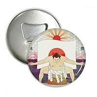 Mount Fuji Japanese Ukiyo-e Sumo Round Bottle Opener Refrigerator Magnet Badge Button 3pcs Gift