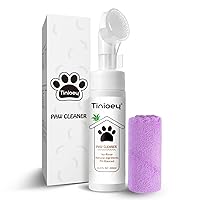 Paw Cleaner for Dogs and Cats (6.8 oz) | Clean Paws No-Rinse Foaming Cleanser| Dandelion Paw Cleanser Paw Brush for Dogs| Dog Paw Scrubber| Cat Paw Cleaner w/Absorbent Towel (Fragrance Free)