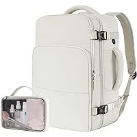 Travel Backpack, Carry-on Backpack Airline Approved, Personal Item Bag for Women Men, Hiking Backpack, Business Work Gym Daypack Weekender Bag, Beige