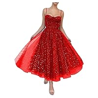 Off The Shoulder Long Prom Dresses for Women A Line Sparkly Starry Tulle Cocktail Dresses with Pocket