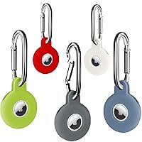 5 Pack Airtag Holder Air Tag Silicone Case with Keychain, Anti-Scratch Airtag Keychain for Apple Air Tag(2021), Airtag Accessories for Key Finder Tracker, Backpacks, Pet, The Valuables.