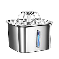 Innovation Award Winner - Veken 95oz/2.8L Stainless Steel Cat Water Fountain, Automatic Pet Fountain Dog Water Dispenser with Replacement Filters for Cats, Dogs, Multiple Pets