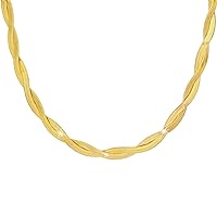 Gamtic Gold Necklaces for Women Snake Chain Necklace Plated Layered Necklaces for Women Double Ladies Necklace Gold Chain Choker Stainless Steel Necklaces for Women Jewellery Gifts for Women Her