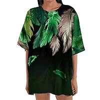 Casual Printed Short Sleeved for Womens Fashion T-Shirt Round Neck Tops Loose Blouse Summer Graphic Shirts Tees