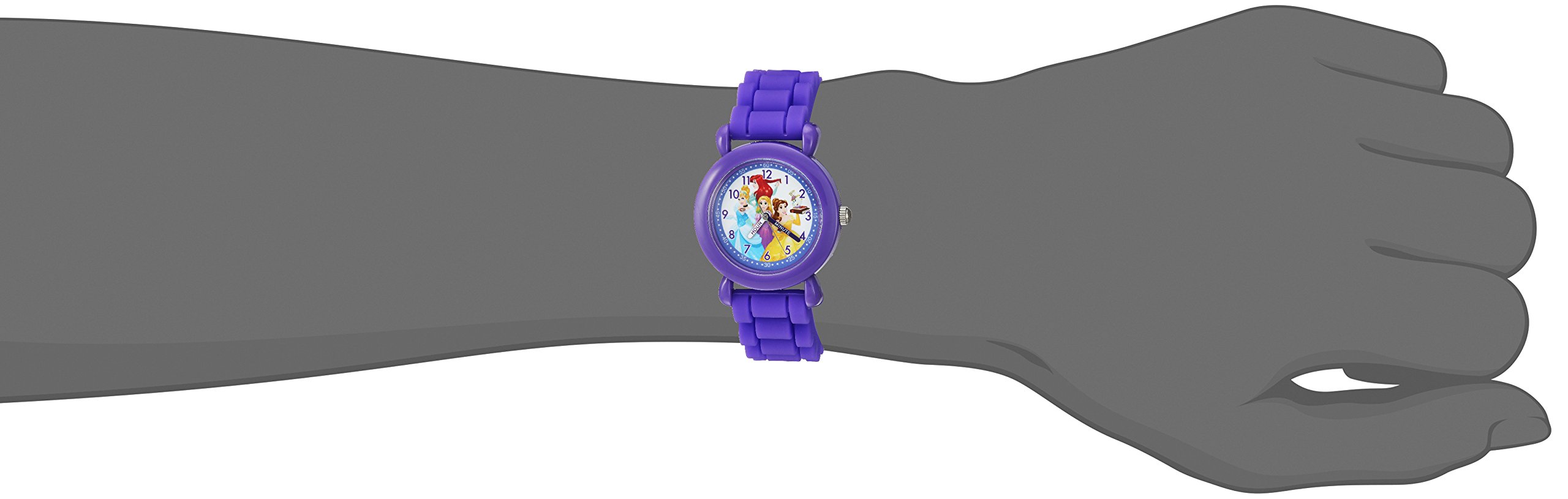 DISNEY Princess Kids' Plastic Time Teacher Analog Quartz Silicone Strap Watch