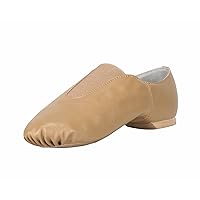 Linodes Unisex PU Leather Upper Slip-on Jazz Shoe with Up Elastic for Women and Men's Dance Shoes-UPD