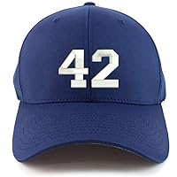 Trendy Apparel Shop Number 42 Collegiate Embroidered Stretch Fitted Cap