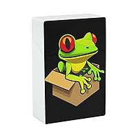 What？Package is One Frog Slim Cigarette Carrying Case Pocket Smoking Box Holder Gift for Men Women