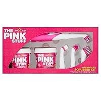 The Pink Stuff - The Miracle Scrubber Kit - 2 Tubs of The Miracle Cleaning Paste With Electric Scrubber Tool and 4 Cleaning Brush Heads