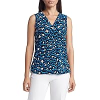 Anne Klein Women's Printed Ity Pleat Front Shell