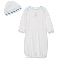Little Me baby boys Gown and Hat Night Shirt, Blue, 0-3 Months US