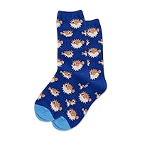 Hotsox Kid's Pufferfish Crew Socks 1 Pair, Dark Blue, Kid's Medium/Large