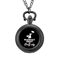 Practically Perfect Every Way Classic Quartz Pocket Watch with Chain Arabic Numerals Scale Watch
