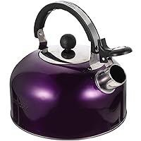 Unomor Whistling Tea Kettle for Stovetop, 3L Stainless Steel Whistling Teapot Water Boiling Kettles Hot Water Kettle with Handle for Home Kitchen Purple