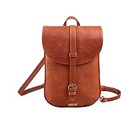 Leather Backpack Bag, Leather Cover Flap with Buckle Closure Sleek Bag, Leather Waterproof Backpack, Handmade Shoulder Strap Bag