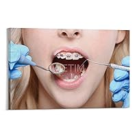 SSDECR Dental Office Wall Decoration Poster Orthodontic Poster Dental Care Poster Canvas Painting Wall Art Poster for Bedroom Living Room Decor 08x12inch(20x30cm) Frame-style