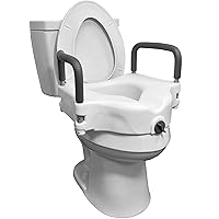 E-Z Lock Raised Toilet Seat with Handles, 4.5