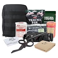 MediTac Premium IFAK Trauma First Aid Kit - Military Combat Tactical Molle - Active Shooter Kit with SOF Tourniquet, QuikClot, Vented Chest Seal, Israeli Bandage, Emergency Bleeding Control - Black