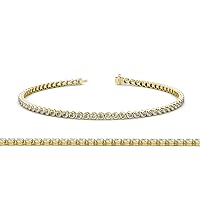 Natural Diamond 2.7mm Bezel Set Tennis Bracelet 3.15 ctw 14K Yellow Gold