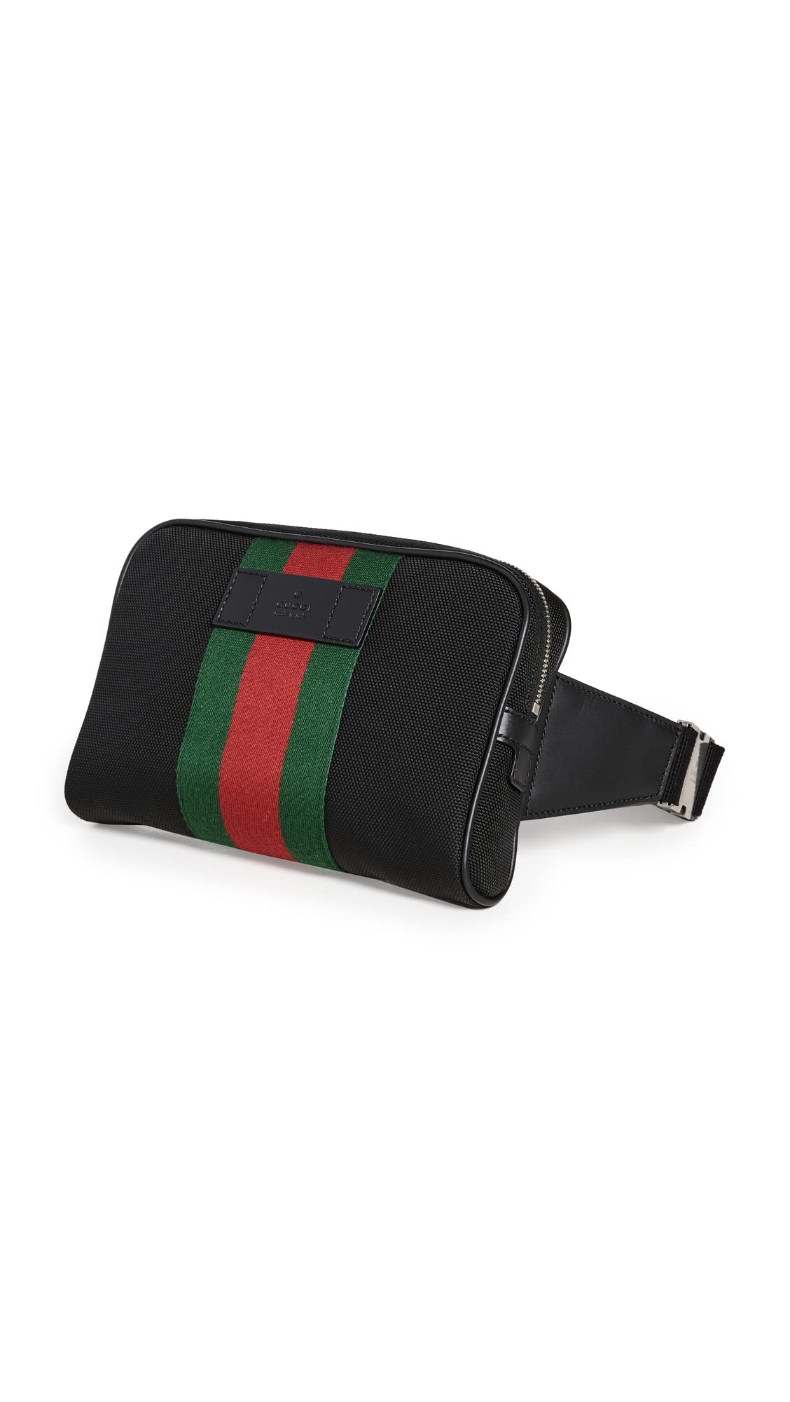 Shopbop Archive Women's Pre-Loved Gucci Zip Top Web Belt Bag, Black, One Size