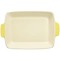 DELISH KITCHEN L-1895 Pearl Metal Gratin Dish, Yellow, 10.2 x 7.9 inches (26 x 20 cm), Bakeware