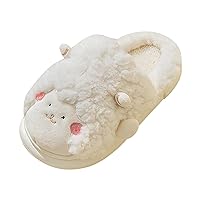 Kids Baby Boys Girls Winter Slippers Cartoon Cow And Sheep Cartoon Print Non Slip Home Indoors Cute House Shoes Girls