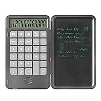 Calculator, Scientific Calculators 12 Digit Calculator, Notepad with 6.5 Inch LCD Writing Tablet, Rechargeable, for Office Home Business Either Back to School Gift-Gray