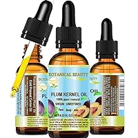 French PLUM KERNEL OIL 100% Pure Natural Virgin Unrefined Cold Pressed Carrier Oil 0.33 oz- 10 ml for Face, Skin, Hair, Lips, Nails. Skin SuperFood. Face moisturizer Oil