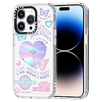 MOSNOVO for iPhone 14 Pro Case, [Buffertech 6.6 ft Drop Impact] [Anti Peel Off] Clear Shockproof TPU Protective Bumper Phone Cases Cover with Intense Feeling Design for iPhone 14 Pro