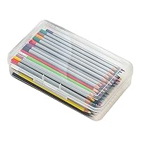 Large Capacity Pencil for Case Transparent Plastic Pencil Box Painting Brush Storage Box Office Supplies Storage Organiz