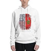 Mens Athletic Hoodie American-Morocco-Moroccan Gym Long Sleeve Hooded Sweatshirt Pullover With Pocket