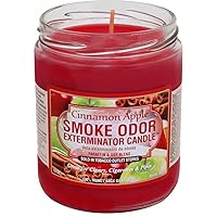 Smoke Odor Exterminator 13 oz Jar Candles Cinnamon Apple, (3) Set of Three Candles.