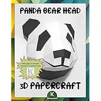 3D PAPERCRAFT PANDA BEAR HEAD: 3D origami templates to cut out and assemble | Paper decoration | Panda bear head | Puzzle decoration | 3D model paper DIY