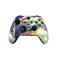 Soft Touch Rainbow Storm Custom Wireless Controller Compatible with Xbox Series X/S, Xbox One, Xbox One S and Windows 10