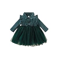 Infant Baby Girls Dresses Spring and Autumn Fly Sleeve Long Sleeve Mesh Princess Dresses Baptism Dresses for Baby
