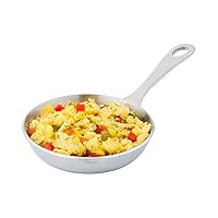 Restaurantware 4 Inch Mini Frying Pan 1 Round Egg Pan - With Handle Dishwasher Safe Silver Stainless Steel Small Frying Pan Hanging Hole For Scrambles Appetizers Or Desserts